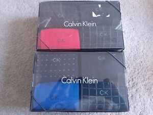 CALVIN KLEIN x2 4 Pack Black, Red and Blue Mixed Pattern Crew Sock Sets 6.5-11