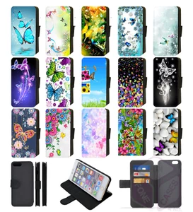 BUTTERFLY for Galaxy Printed Flip/Wallet Phone Case S8 - S22 Plus Ultra - Picture 1 of 24