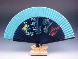 Bamboo Folding Hand Fan Flowers Bamboo Party Wedding Favor FREE STAND #09242301 - Picture 1 of 5