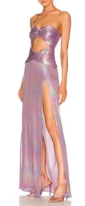 NWT Retrofete Soleil Strapless Cutout Maxi Dress Purple Lilac Aurora Tie Dye S - Picture 1 of 12