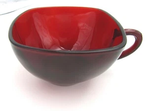 Cup Only, Charm Royal Ruby Red, Anchor Hocking Fire King Square - Vintage - Picture 1 of 4