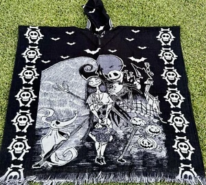 The Night Mare Before Christmas Alpaca Wool Blend Poncho. Unisex Made In Ecuador - Picture 1 of 5