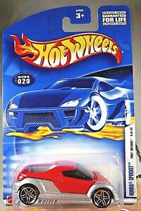 2002 Hot Wheels #20 First Editions 8/42 HONDA SPOCKET Red/Silver w/Pr5 Spokes