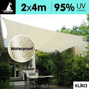Wallaroo Waterproof 2m X 4m Outdoor Sun Shade Sail Canopy Rectangle - Picture 1 of 2