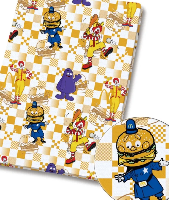 Tecido de algodão McDonalds personagem fast food meia jarda (18” x 55”) 2451 - Imagem 1 de 1