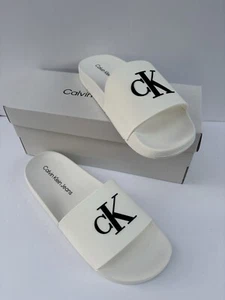 Woman's Sandals Calvin Klein Arin Slide Sandal White Size 8M - Picture 1 of 6