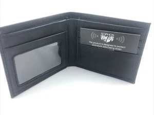 Sophos Black Leather Bifold Wallet With RFID Protection 756088 - Picture 1 of 6