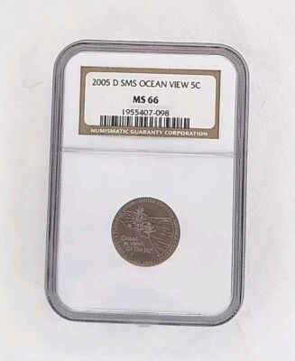 2005 D OCEAN VIEW JEFFERSON NICKEL 5C MS 66 NGC - Image 1 of 4