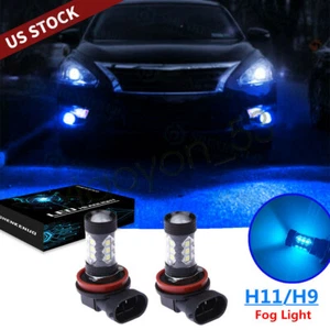 2PCS Ice Blue H11 LED Fog Light Bulbs for Nissan Leaf 2011-17 Sentra 2004-2017 - Picture 1 of 8