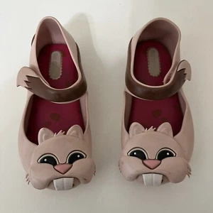 Mini Melissa Ultragirl Pink Chipmunk Mary Jane Flats Shoes Toddler Girls Size 8 - Picture 1 of 10