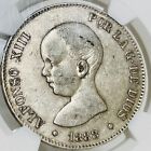 Infant King 1888 Spain 5 Pesetas Silver Coin NGC XF40 Alfonso XIII