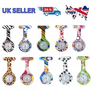 Silicon Nurse Watch Tunic Quartz Fob Pocket Brooch Washable + Battery Xmas Gifts - Picture 1 of 24