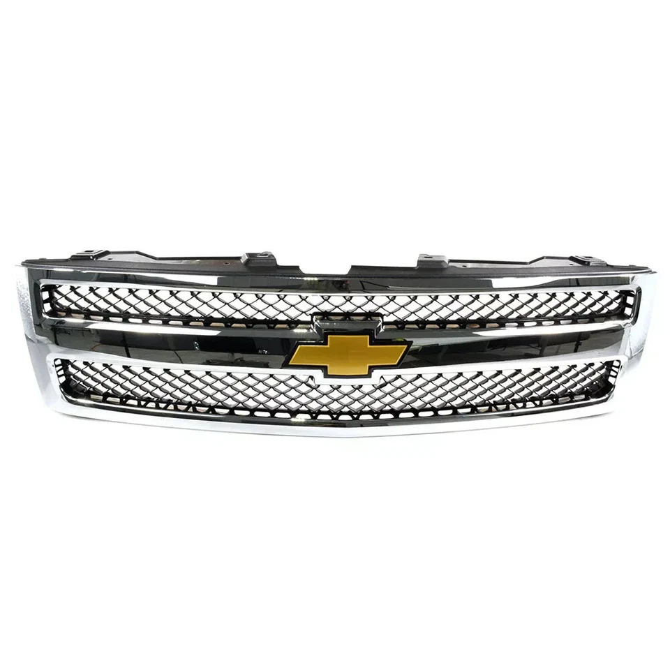 Conjunto de rejilla delantera cromada OEM NUEVO con emblema de pajarita 07-11 Silverado 19303978 Foto 1 de 1