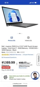 Dell - Inspiron 7000 2-in-1 13.3" UHD Touch-Screen Laptop - Picture 1 of 8