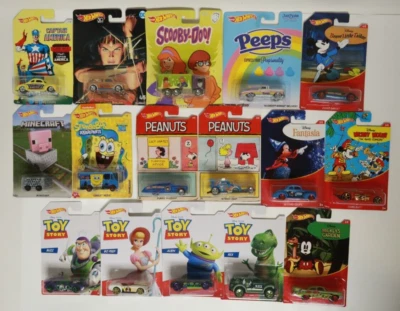 Hot Wheels Car 16 Lot Collection Toy Story Mickey Mouse Disney Peeps Scooby Doo - Image 1 of 4