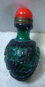 Vintage Chinese snuff bottle detailed Asian Antique 3" - Picture 1 of 6