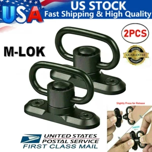 2Pack M-LOK MLOK Quick Release Sling Mount Push Button QD Sling Swivel Adaptor - Picture 1 of 12
