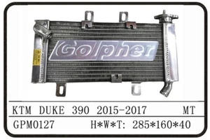 KTM DUKE 390 15-17 COMPLETE ALUMINUM RACING RADIATOR, HEAVY DUTY 40MM CORE - Picture 1 of 6