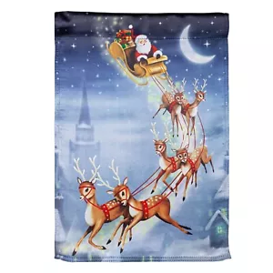 ** OFFENE FLAGGE ** Weihnachtsmann Schlitten 13LU11166 immergrüne GLANZHAUS Flagge 28" x 44" - Bild 1 von 1