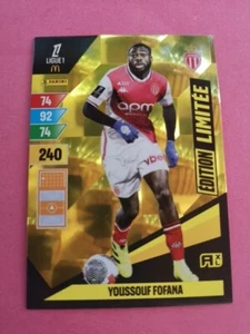 Youssouf Fofana As Monaco Edition Limitée Gold Carte Foot Panini Adrenalyn... - Picture 1 of 3