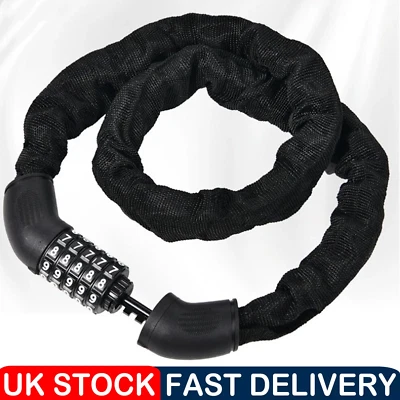 HEAVY DUTY STRONG MOTORCYCLE MOTORBIKE BIKE SECURITY CHAIN AND PADLOCK LOCK UK - Image 1 of 4