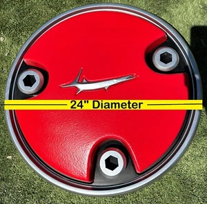 1970 Cuda Lenkrad Fisch Nabenkappe GROSS 24" DURCHMESSER 3D LED hintergrundbeleuchtetes Schild RIESIG - Bild 1 von 19