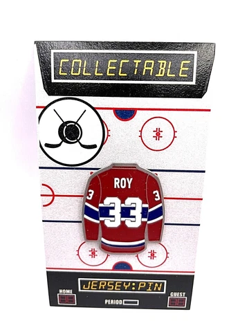 Montreal Canadiens Patrick Roy jersey lapel pin-Classic Retro HABS Collectible Cover