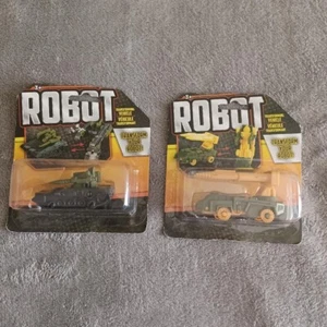 Robot Set Of 2 Plastic 1/64th Transform Your Robot Transforming Vehicle - Picture 1 of 2