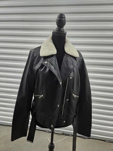 Massimo Dutti Dutti Fuar Lederjacke Gr. L schwarz  - Bild 1 von 9