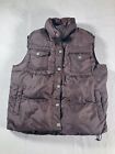 Rampage Vest Womens Large Brown Puffy Front Zip Pockets Adult Outdoors Button