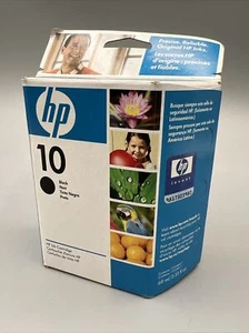 Original HP 10 schwarze Tintenpatrone Ablaufdatum Ende 2010 C4844A 69 ml neu und versiegelt - Bild 1 von 2