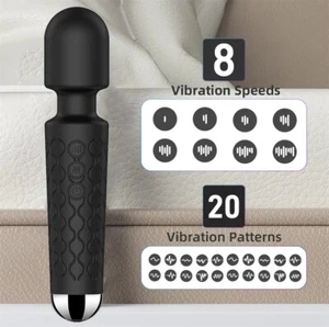 Rechargeable Clit Vibrator 20 Speeds Massage Wand Sex Toys for Women Masturbator - Picture 1 of 12