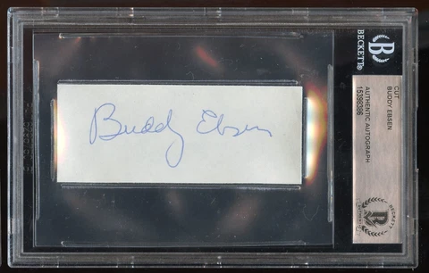 Buddy Ebsen signed autograph 1x3 cut Actor in The Beverly Hillbillies BAS Slab Cover