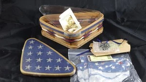 Longaberger Warm Brown 2009 Inaugural Flag Basket Combo KOMPLETT - NEU - Bild 1 von 11