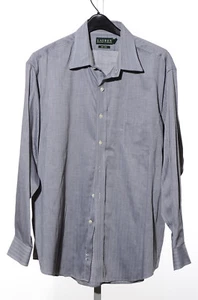 Lauren Ralph Lauren Gray Herringbone Cotton Long-Sleeved Shirt XL 18 34/35 - Picture 1 of 7