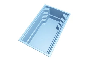 GFK Schwimmbecken Swimmingpool rechteck 3,10x5,10x1,50m Komplettset Fertigbecken - Bild 1 von 5