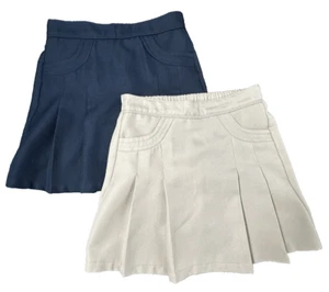 Nautica Girls School Uniform Skorts Navy and Khaki Pleated Size 12 Set of 2 - Picture 1 of 8