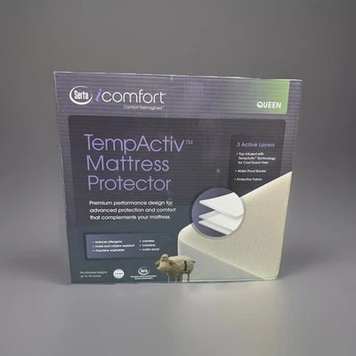 Serta iComfort TempActiv Mattress Protector Queen – Waterproof, Cooling Cover - Image 1 of 4