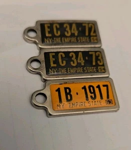 Lot of 3 Disabled American Veterans Mini License Plate Key Tags New York 1954 63 - Picture 1 of 2