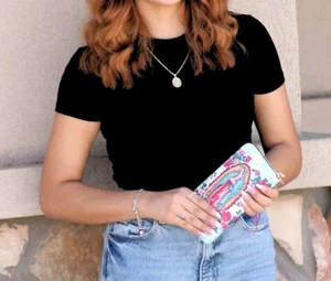 Virgen De Guadalupe Lady Of Guadalupe Wallet w/Zipper - C/c Slots - Coin Pocket - Picture 1 of 6