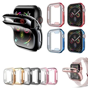 Custodia Per Apple Watch 4 5 6 7 8 9 10 SE Soft TPU Silicone Protezione Schermo - Zdjęcie 1 z 12