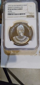 1972 "Queen Liliuokalani" Franklin Mint #0785 silver coin NGC PF 69 UC - Picture 1 of 2