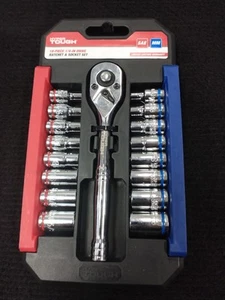 Hyper Tough 43232 19 Piece 1/4 inch Drive Ratchet and Socket Set - Picture 1 of 6
