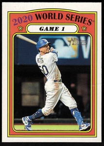 2021 Topps Heritage Base World Series Highlights #26 Mookie Betts Dodgers Game 1 - Picture 1 of 2