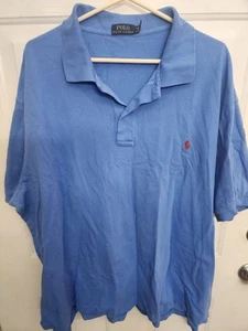 POLO by Ralph Lauren Men's Blue Polo Shirt Size 3XB 100% Cotton Blue Logo Big - Picture 1 of 5
