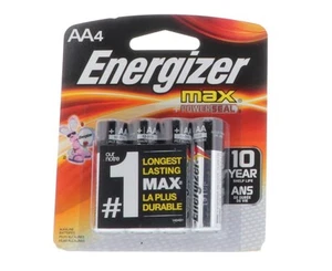 EVEE91BP4 Max Batteries - AA - Pack of 4, 0.5" Height, 3.25" Width - Picture 1 of 2