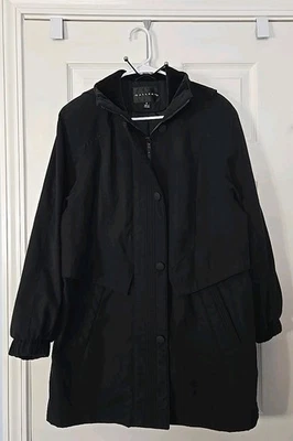Gallery New York Coat Women Hooded Zipper & Button  Black with lining  Size S - Image 1 of 4