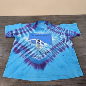 VTG 1990 Single stitch anvil Grateful Dead Calgary Tour skier tyedye graphic XL - Picture 1 of 15