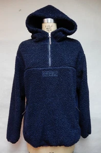 KITH Men's Bonded Sherpa Quarter Zip Hoodie Navy  Size  M EUC - Picture 1 of 10