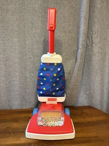 Vintage 1997 Fisher Price Kleinkindgröße Druck und Puff Staubsauger rot blau - Bild 1 von 14